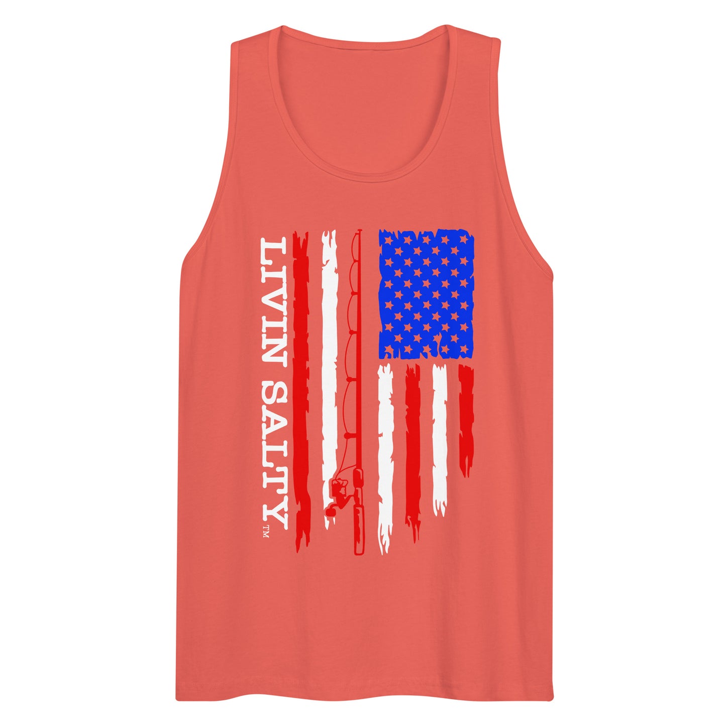 Men’s LIVIN SALTY RWB flag tank top