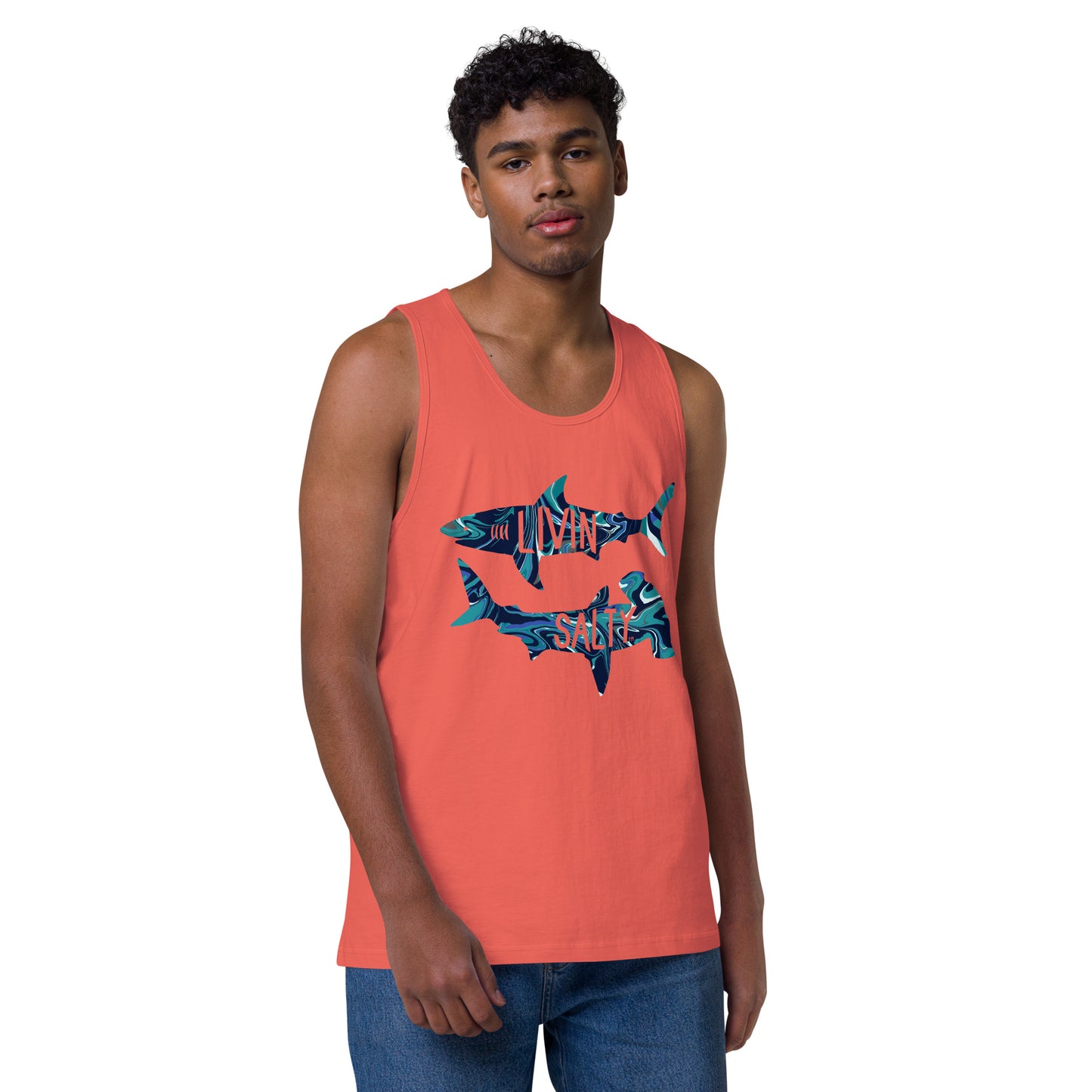 Men’s LIVIN SALTY shark tank top