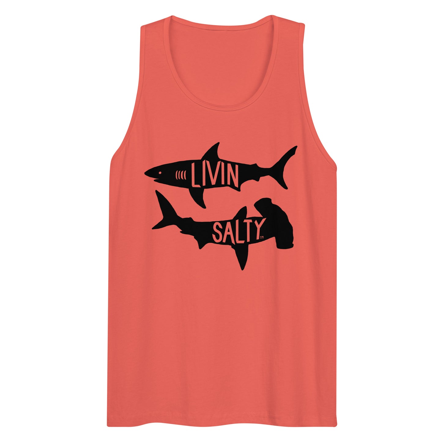 Men’s LIVIN SALTY black shark tank top