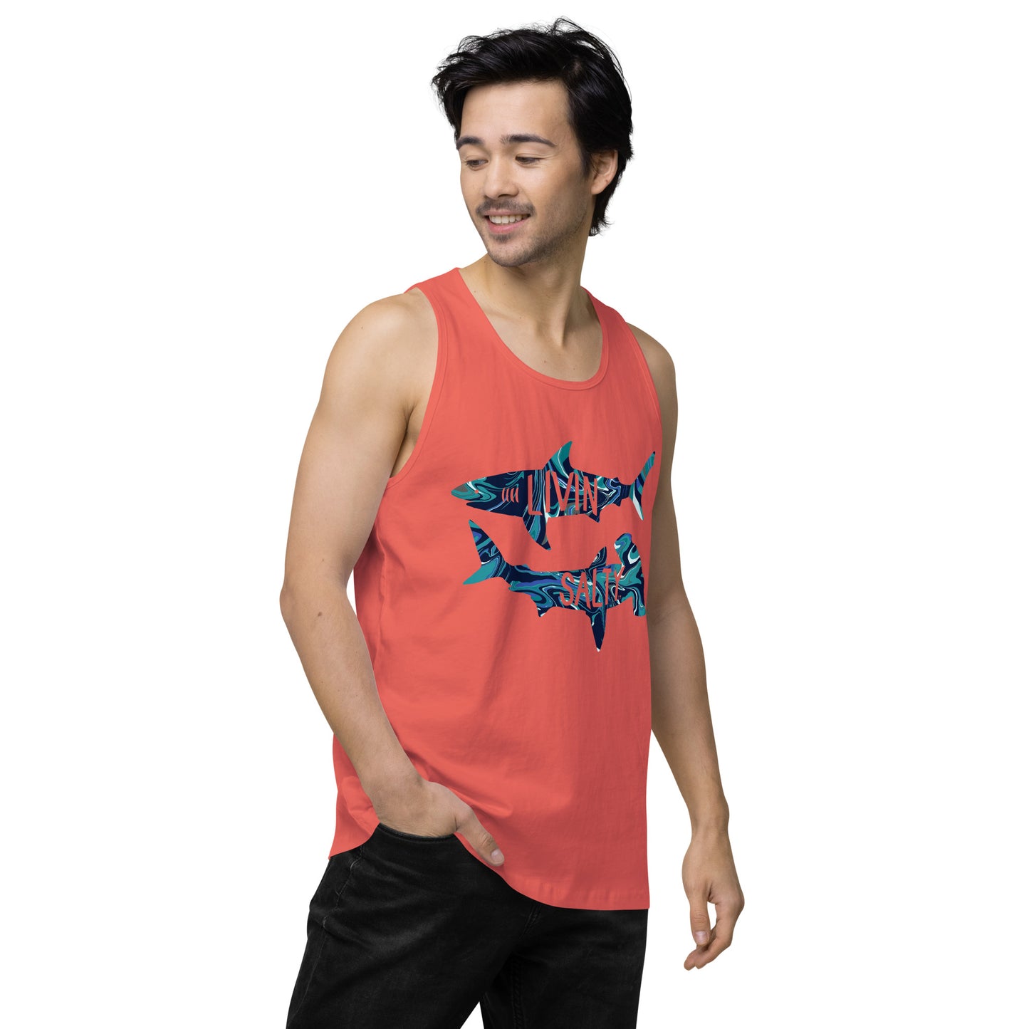 Men’s LIVIN SALTY shark tank top
