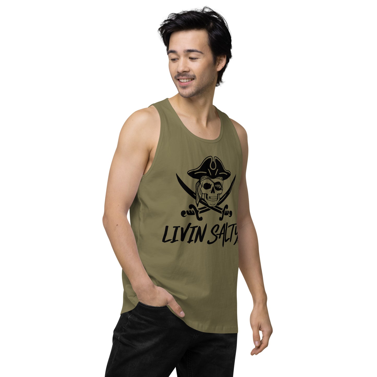 Mens LIVIN SALTY Pirate tank top