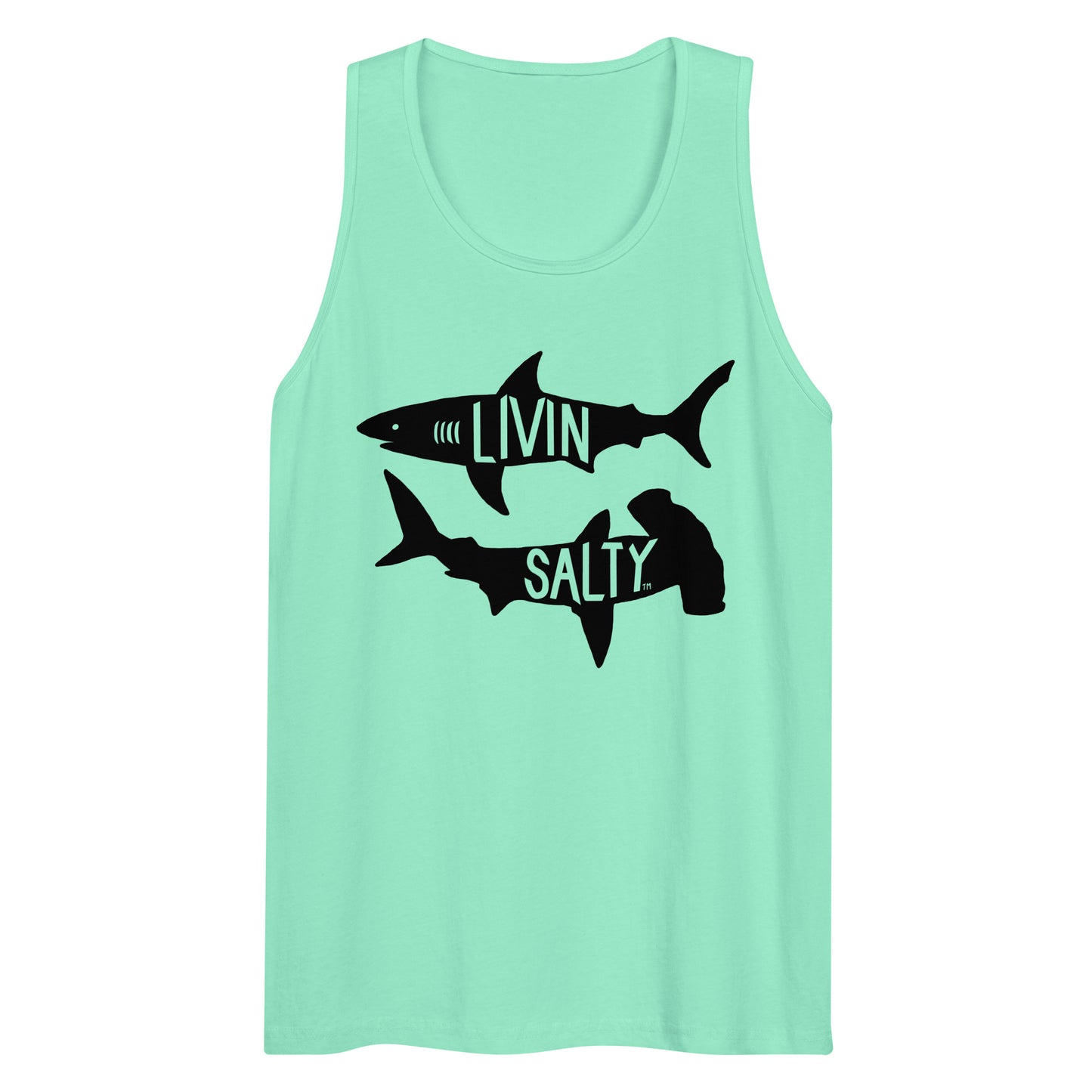 Men’s LIVIN SALTY black shark tank top