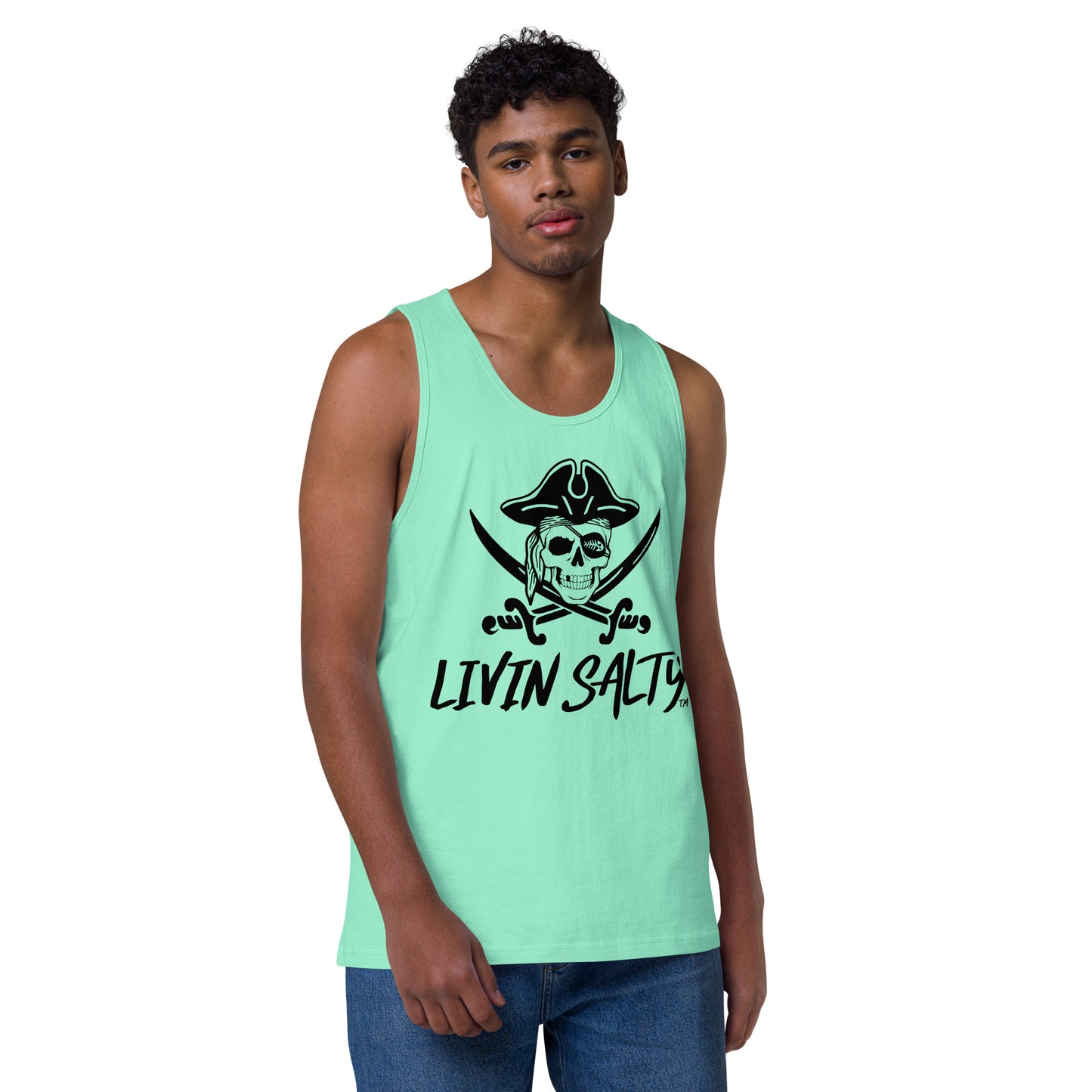 Mens LIVIN SALTY Pirate tank top