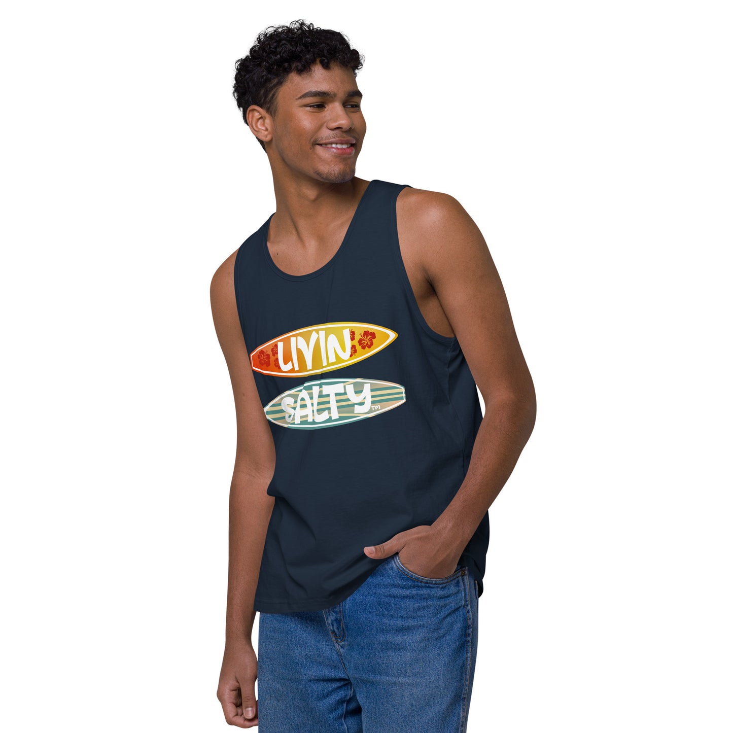 Men’s Surf Board LIVIN SALTY tank top