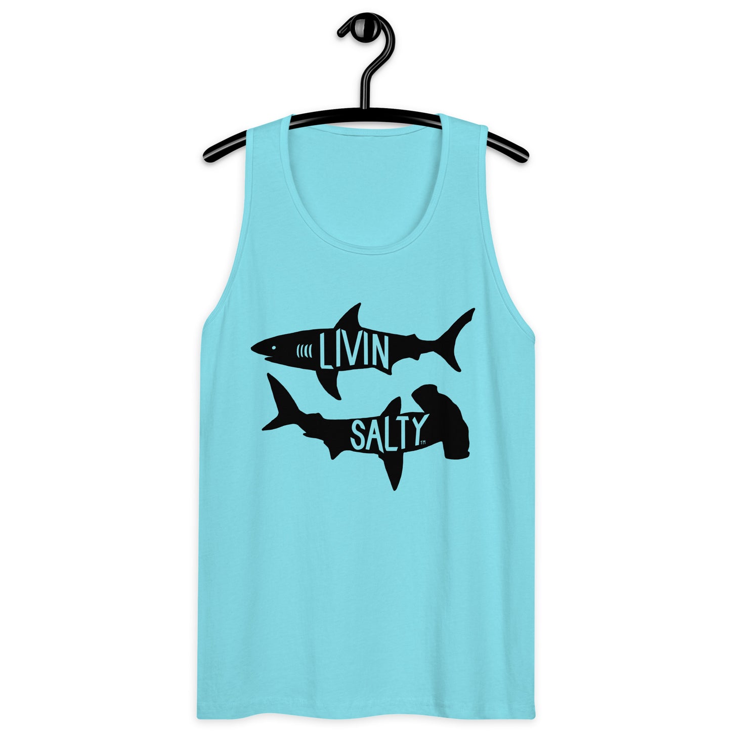 Men’s LIVIN SALTY black shark tank top