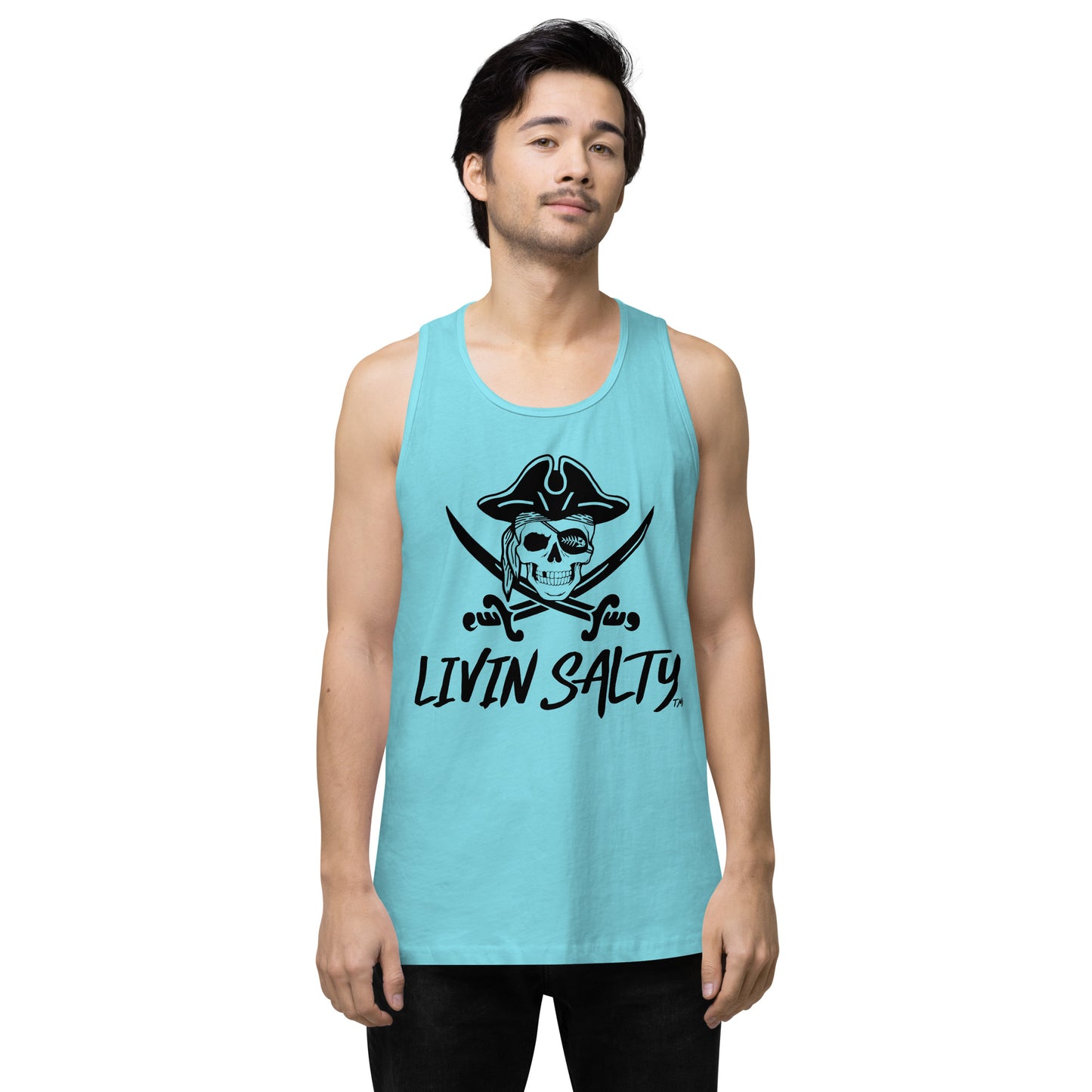 Mens LIVIN SALTY Pirate tank top
