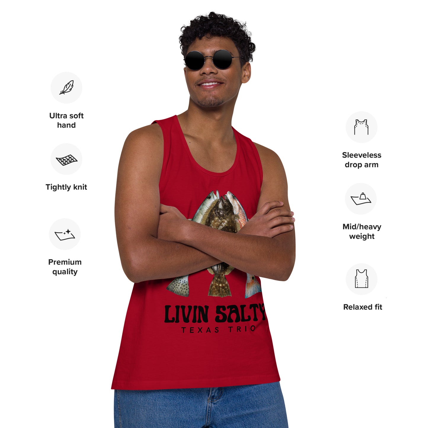 Men’s Texas Trio LIVIN SALTY tank top