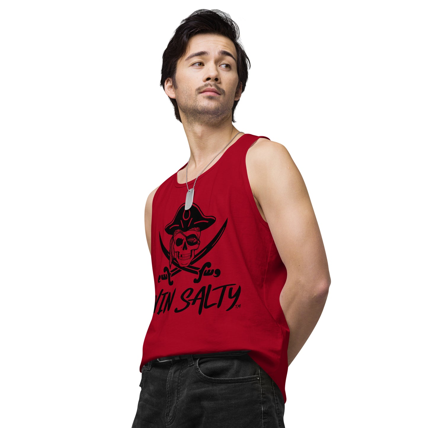 Mens LIVIN SALTY Pirate tank top