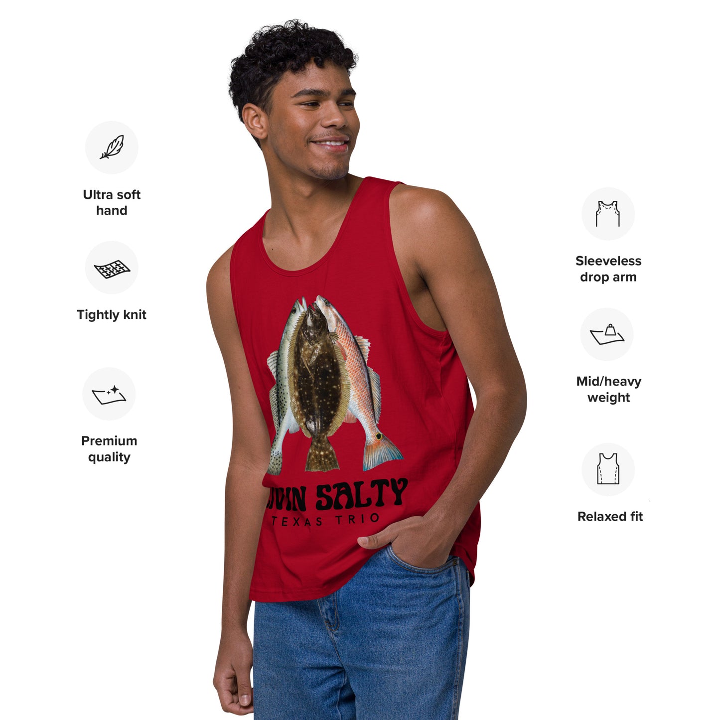 Men’s Texas Trio LIVIN SALTY tank top