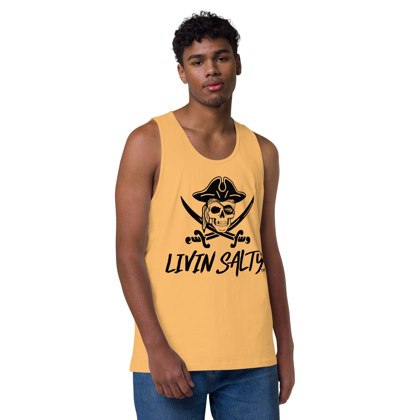 Mens LIVIN SALTY Pirate tank top