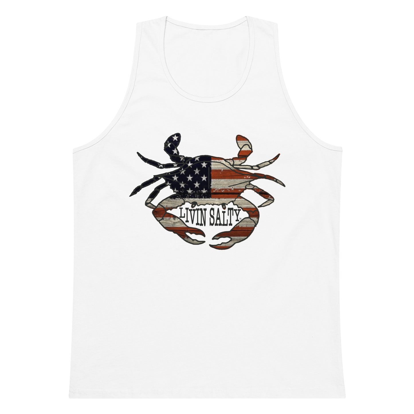 Men’s LIVIN SALTY with crab tank top