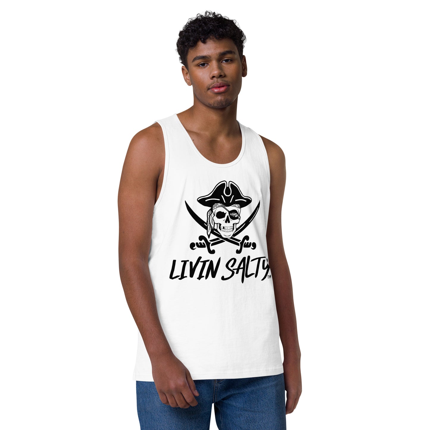 Mens LIVIN SALTY Pirate tank top