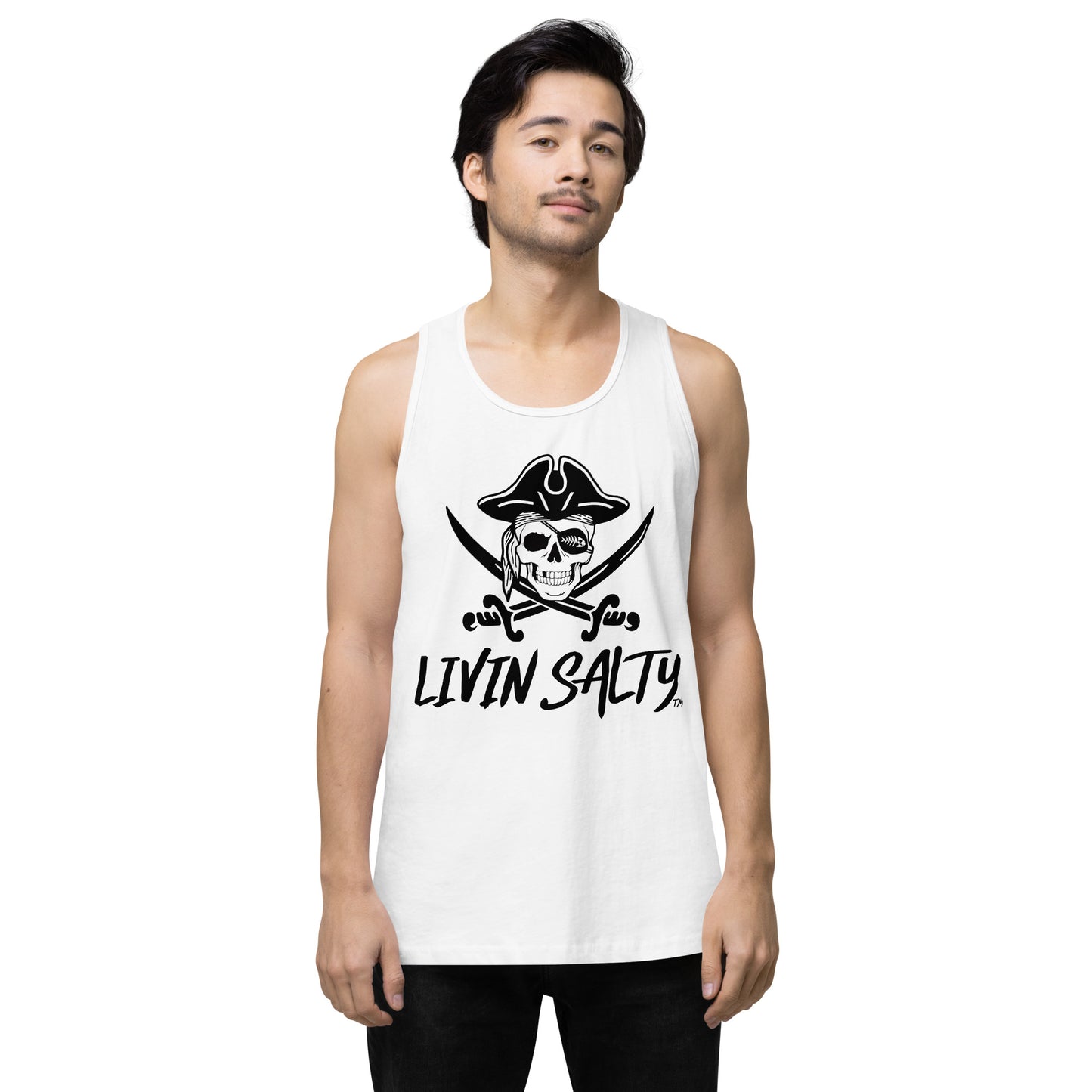 Mens LIVIN SALTY Pirate tank top
