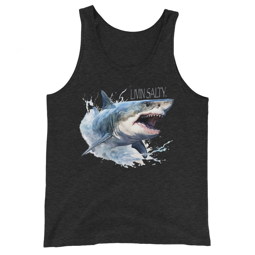 LIVIN SALTY Great White Shark Men's Tank Top