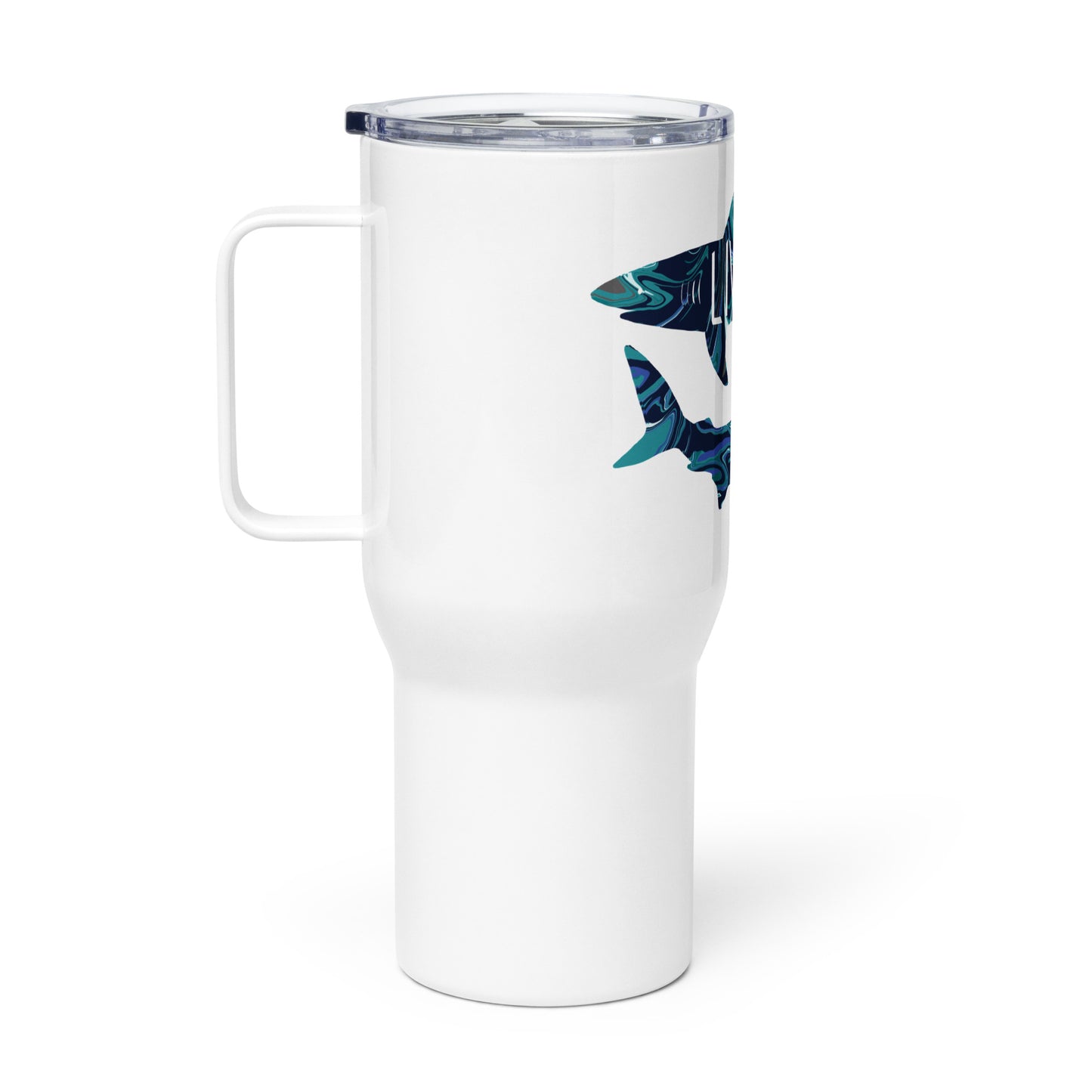 LIVIN SALTY sharks Travel mug with a handle