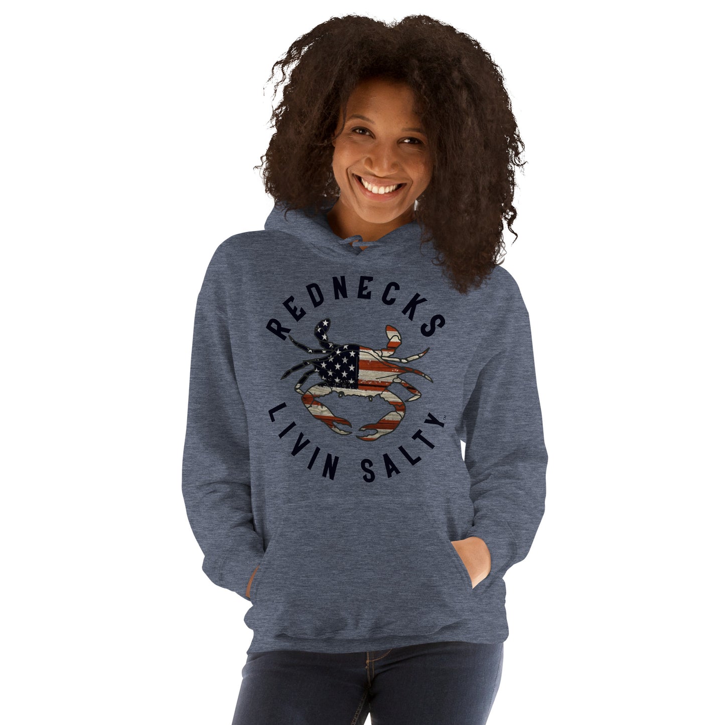 Unisex REDNECKS LIVIN SALTY Crab Hoodie