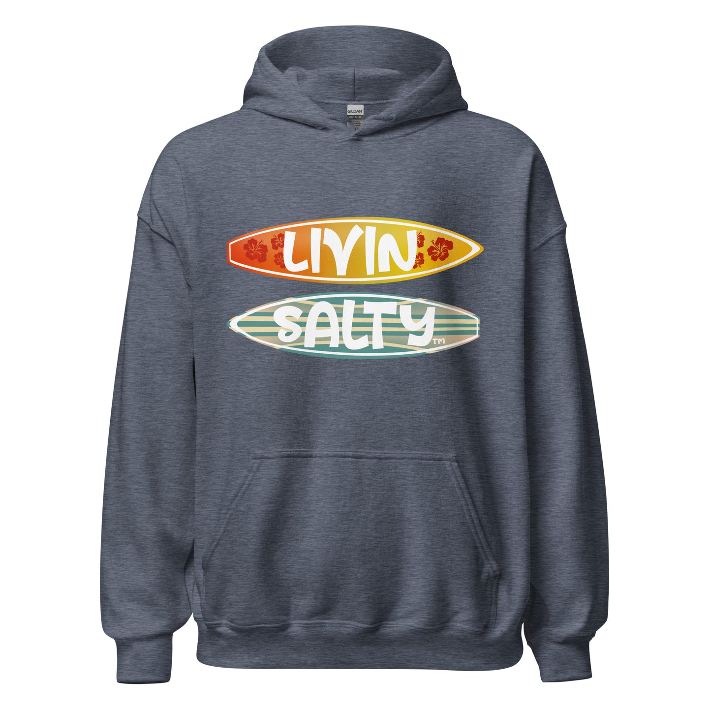 Unisex LIVIN SALTY Surf Boards Hoodie