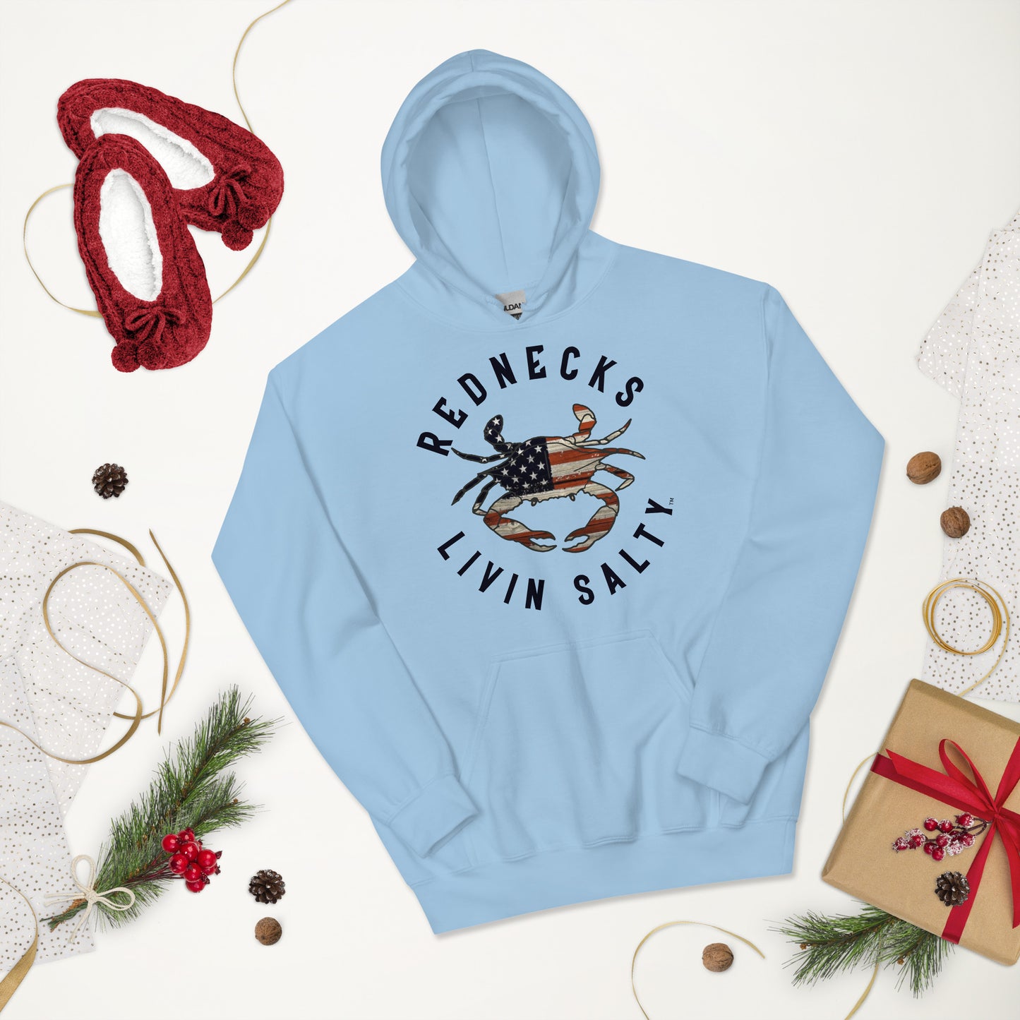 Unisex REDNECKS LIVIN SALTY Crab Hoodie