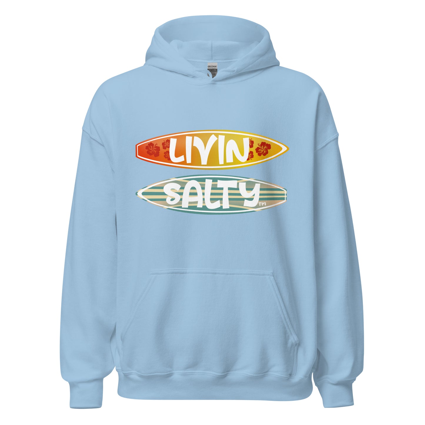 Unisex LIVIN SALTY Surf Boards Hoodie