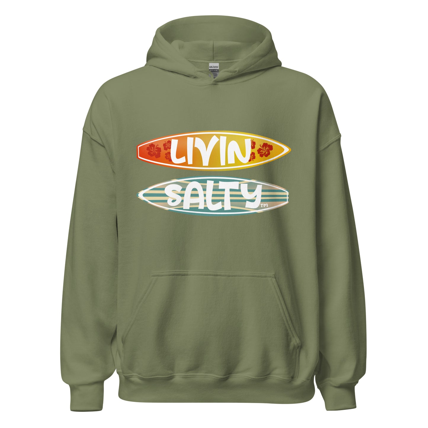 Unisex LIVIN SALTY Surf Boards Hoodie
