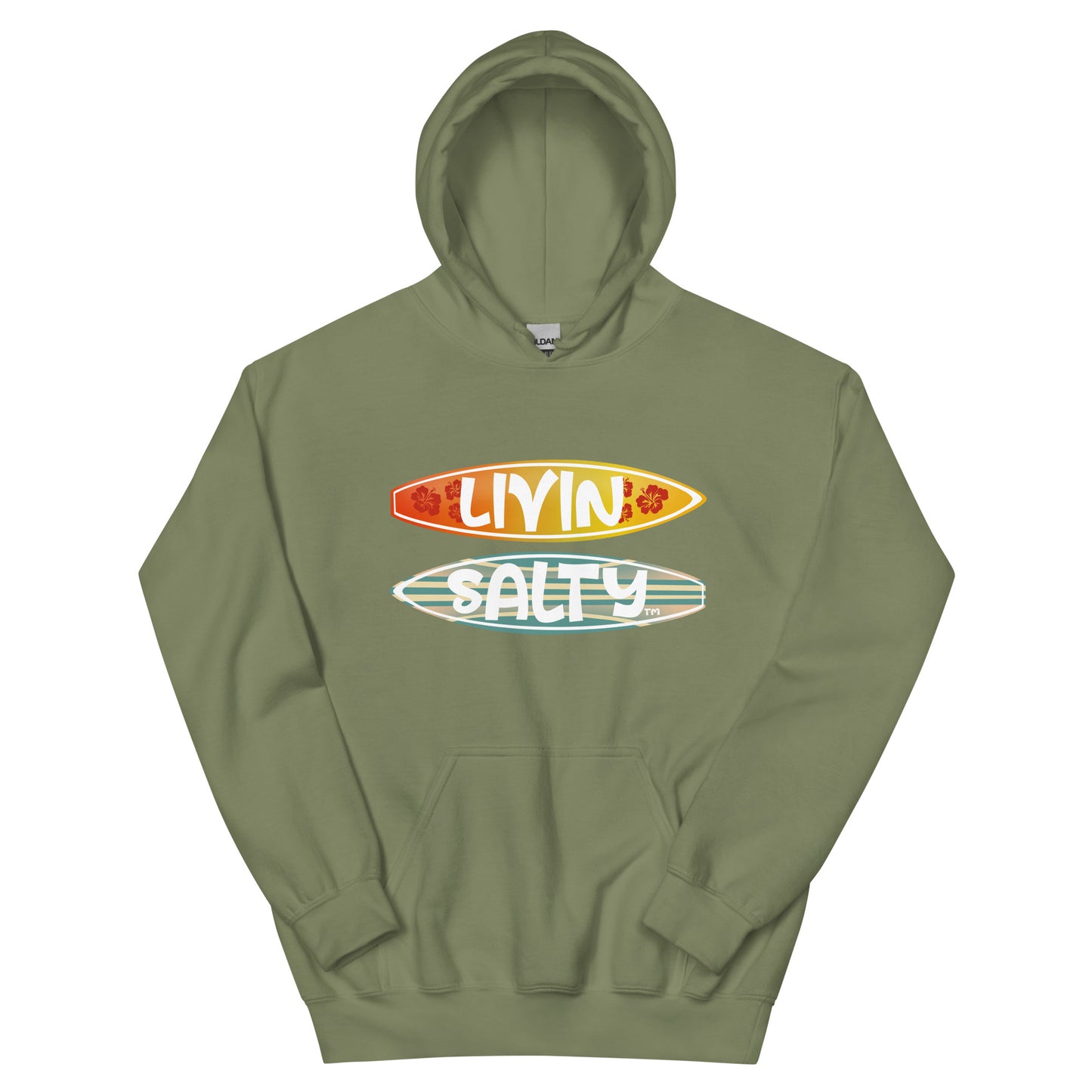 Unisex LIVIN SALTY Surf Boards Hoodie