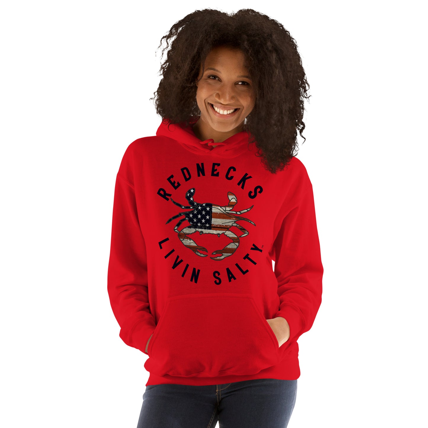 Unisex REDNECKS LIVIN SALTY Crab Hoodie