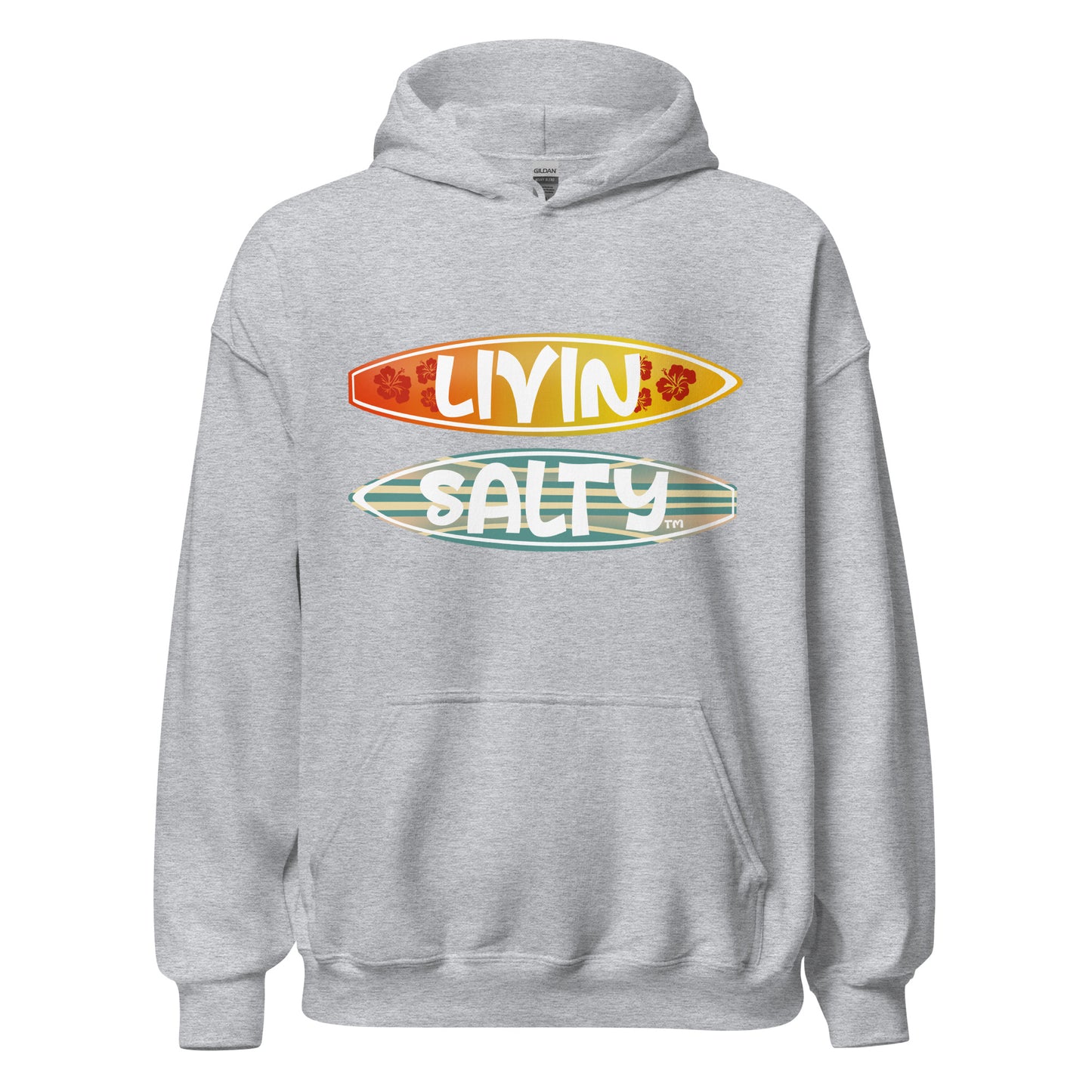 Unisex LIVIN SALTY Surf Boards Hoodie