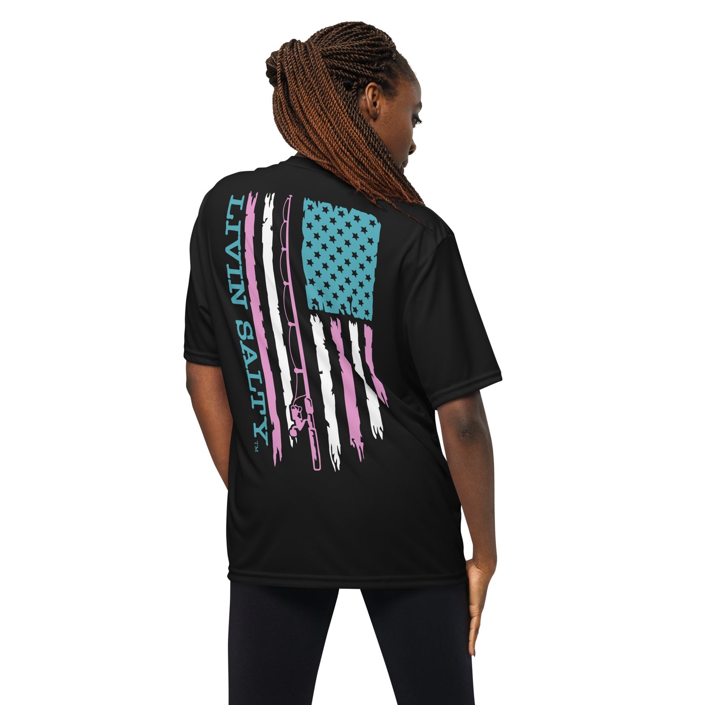 Women’s Dry fit LIVIN SALTY flag t-shirt