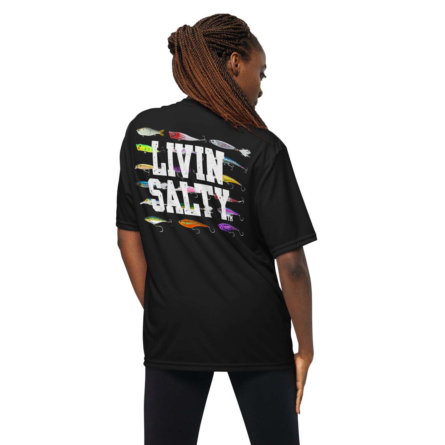 Unisex dryfit LIVIN SALTY Lures t-shirt