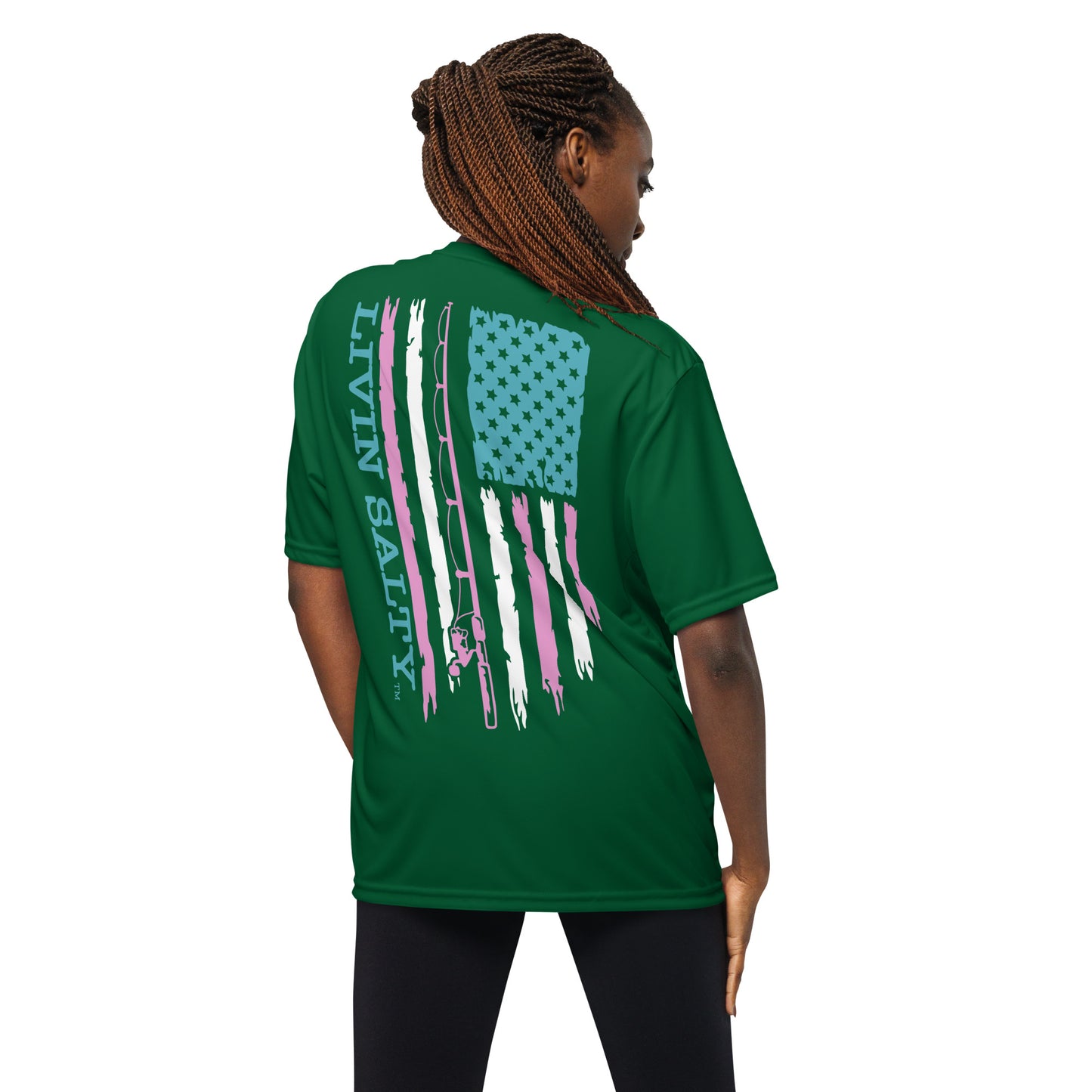Women’s Dry fit LIVIN SALTY flag t-shirt