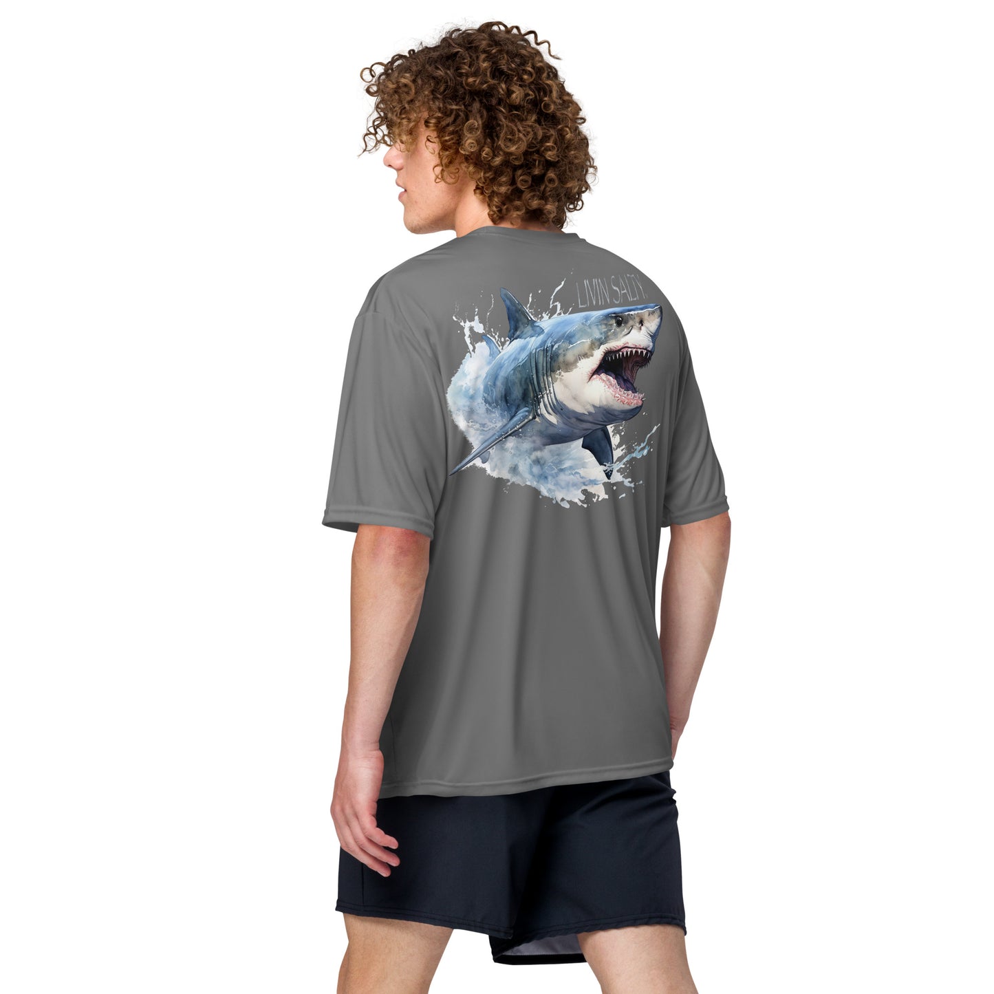 Dry fit LIVIN SALTY Shark T-Shirt