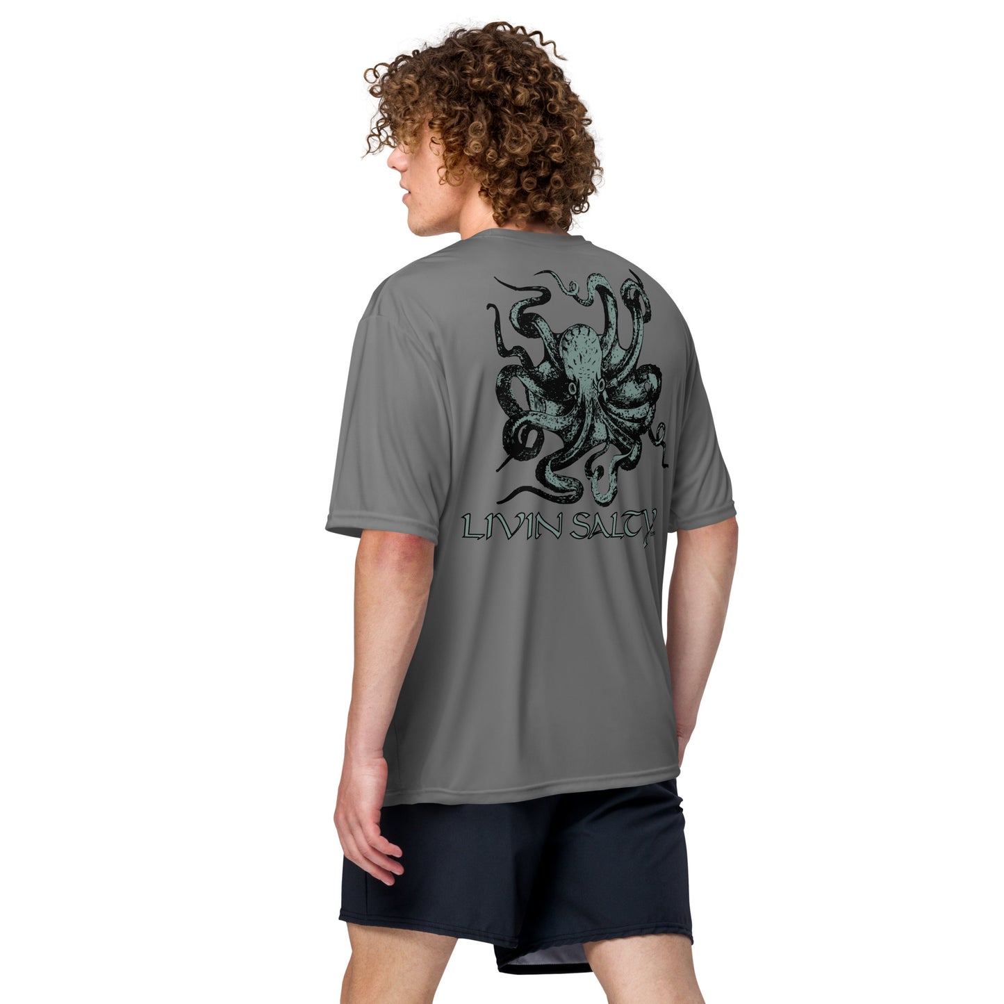 Unisex dry-fit Octopus LIVIN SALTY t-shirt