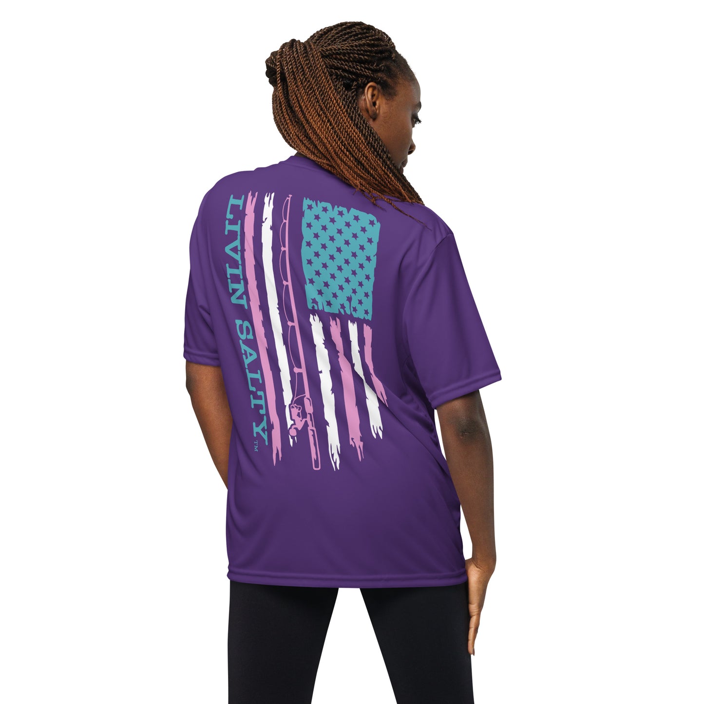 Women’s Dry fit LIVIN SALTY flag t-shirt
