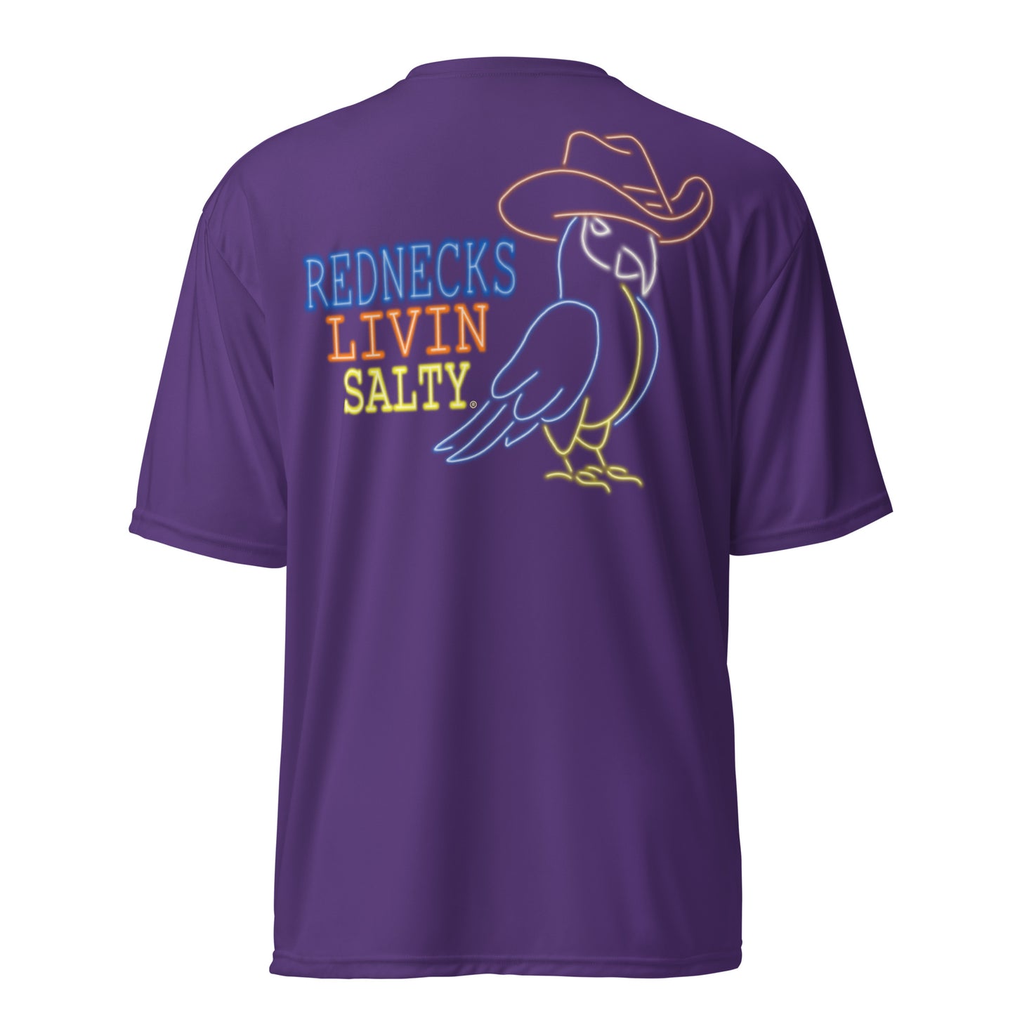 Unisex SPF REDNECKS LIVIN SALTY Neon Parrot t-shirt