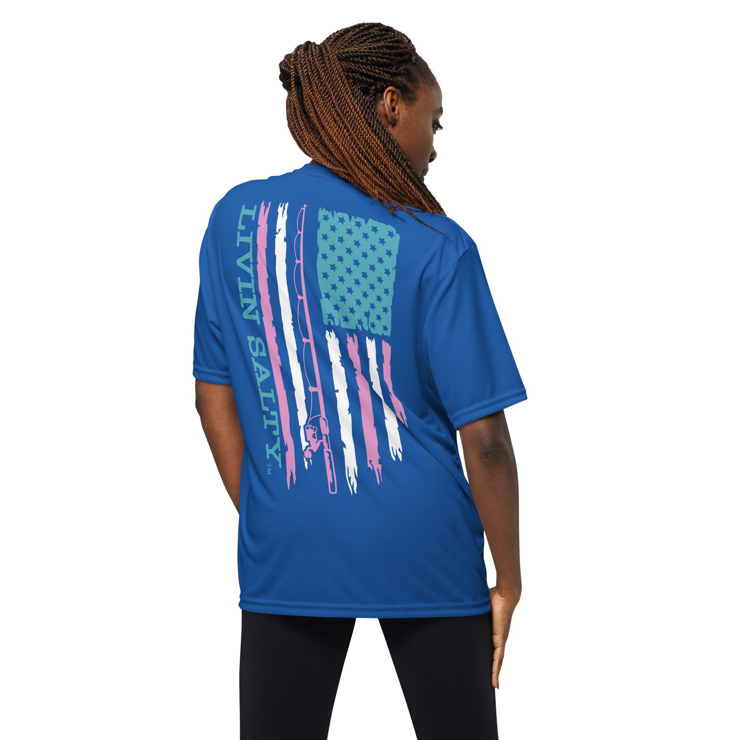 Women’s Dry fit LIVIN SALTY flag t-shirt