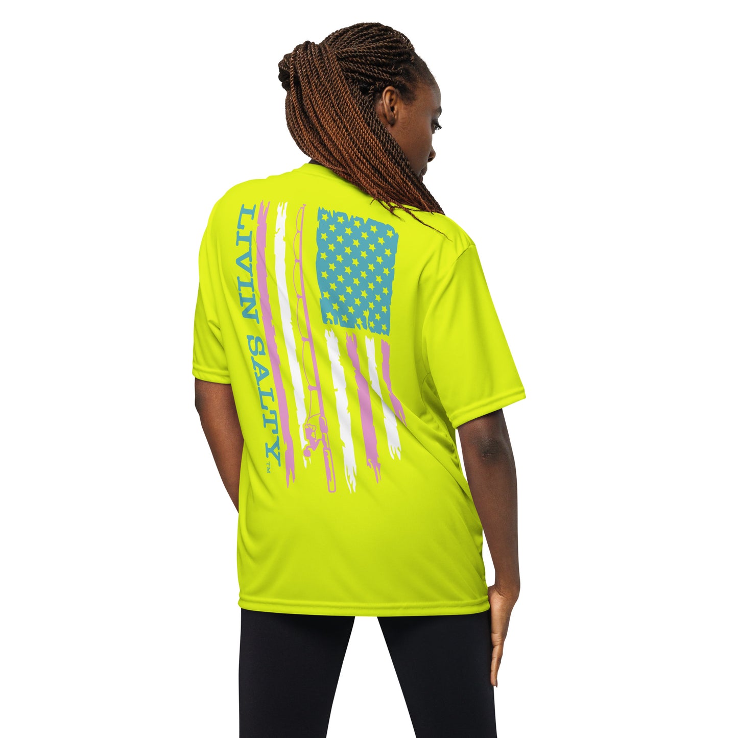 Women’s Dry fit LIVIN SALTY flag t-shirt