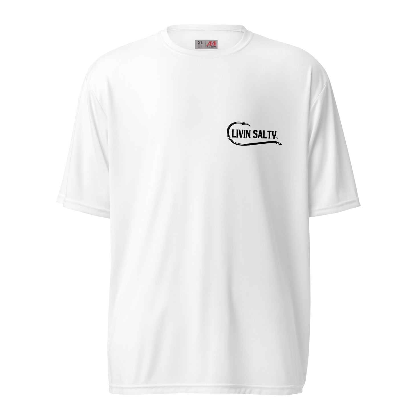 Dry fit LIVIN SALTY palm trees/sunset t-shirt
