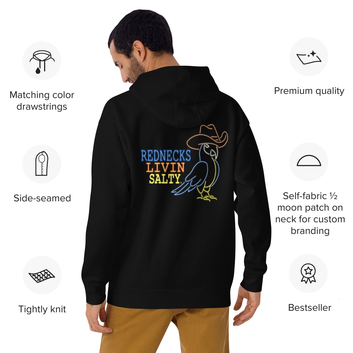 Unisex REDNECKS LIVIN SALTY Parrot Hoodie