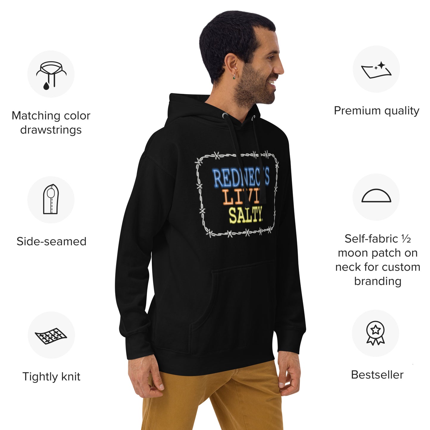 Unisex REDNECKS LIVIN SALTY Parrot Hoodie
