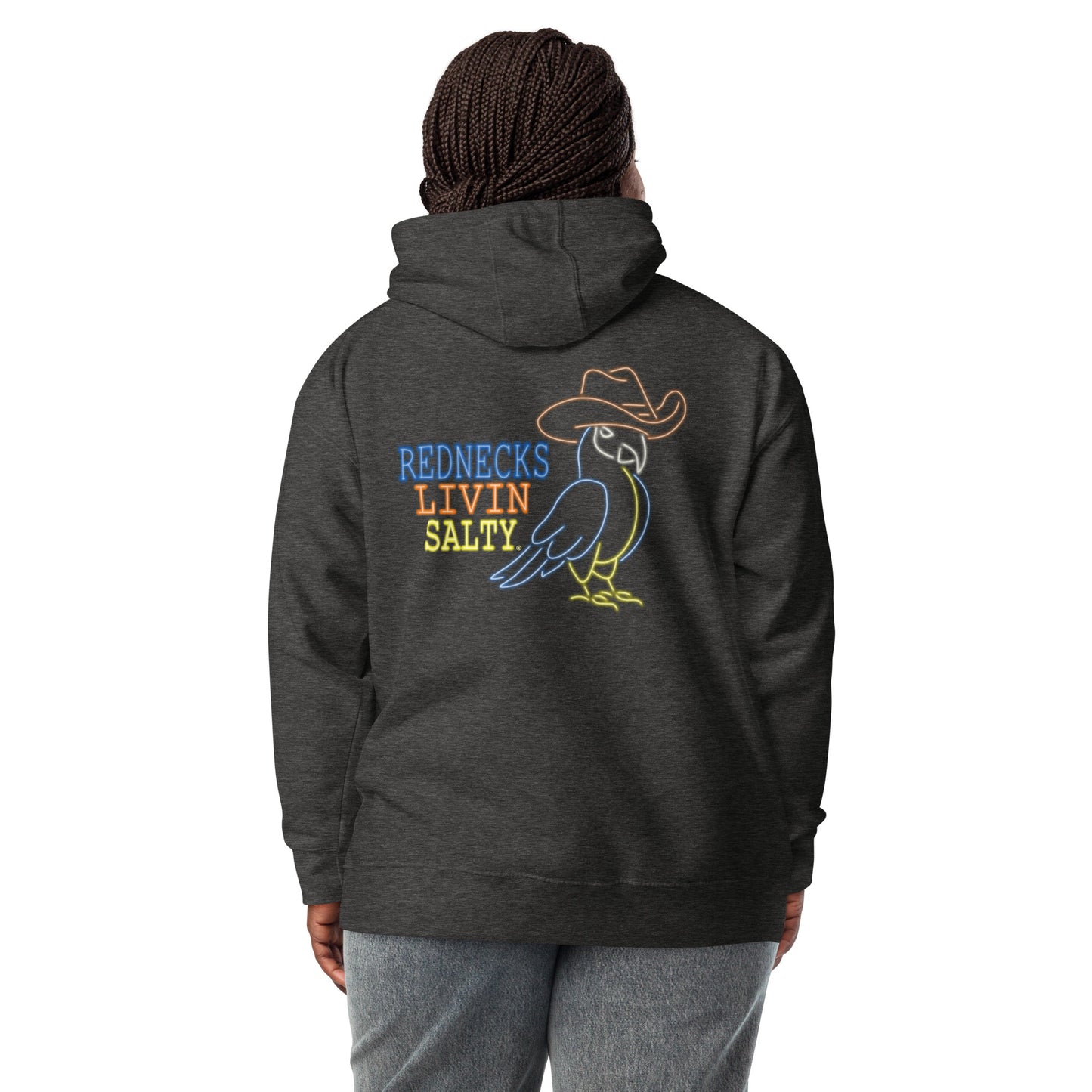 Unisex REDNECKS LIVIN SALTY Parrot Hoodie