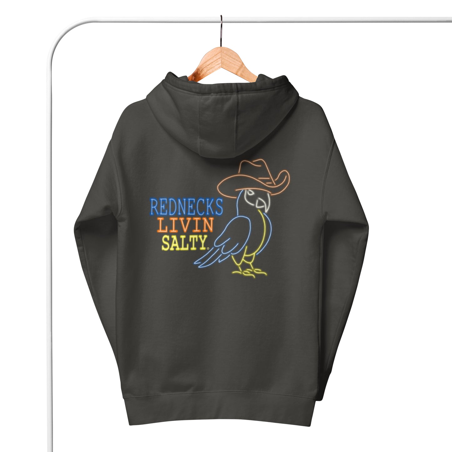 Unisex REDNECKS LIVIN SALTY Parrot Hoodie