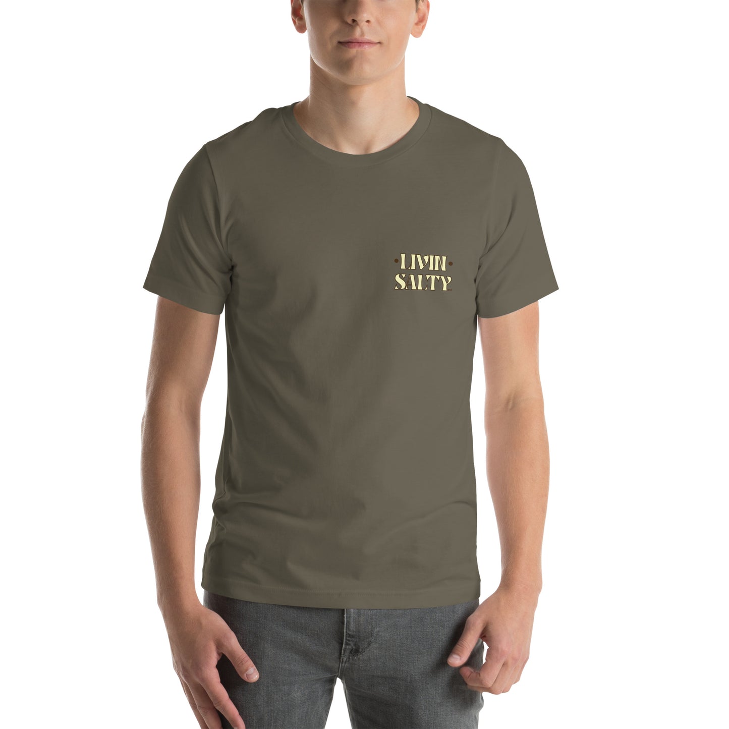Cotton LIVIN SALTY Round Surfboard t-shirt
