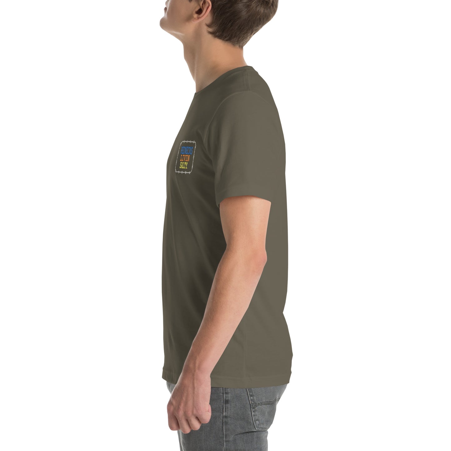 Unisex REDNECKS LIVIN SALTY Neon Parrot t-shirt