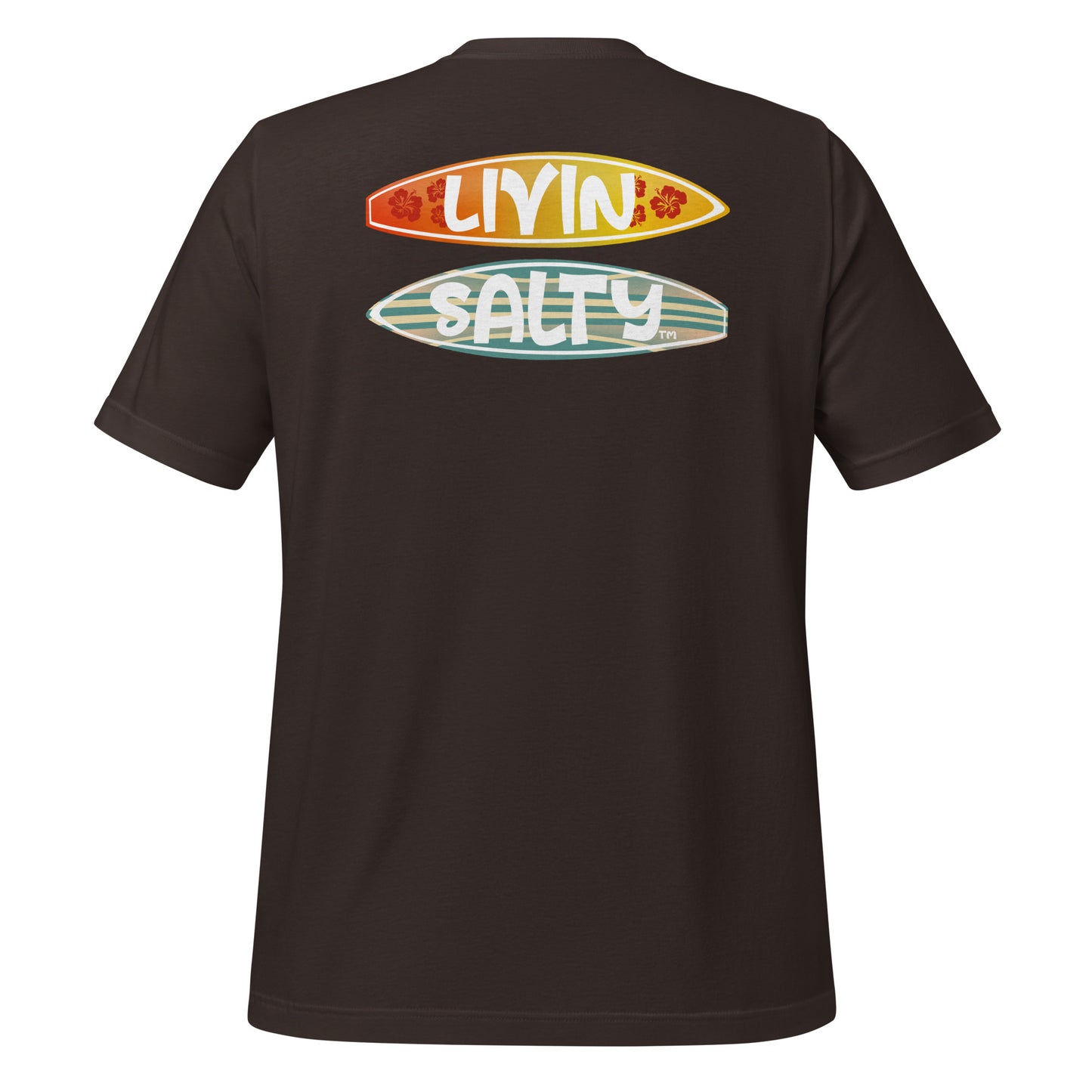 Unisex Surf board LIVIN SALTY Cotton t-shirt