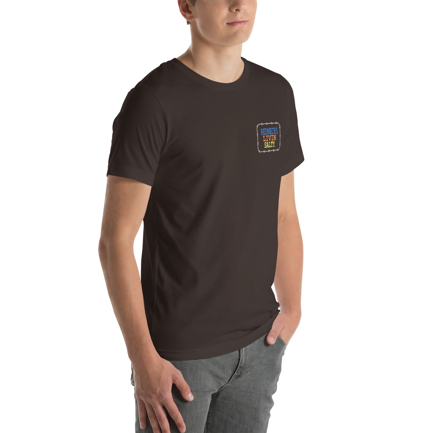 Unisex REDNECKS LIVIN SALTY Neon Parrot t-shirt