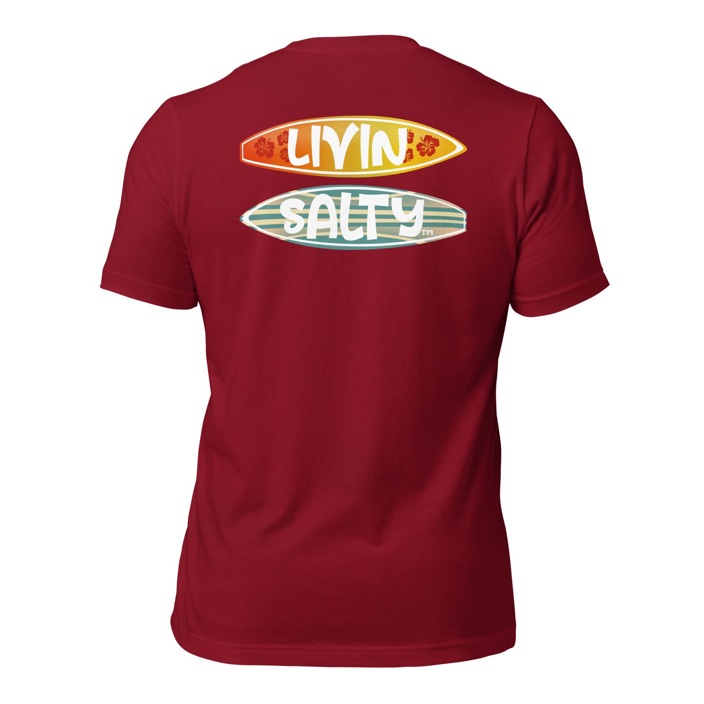Unisex Surf board LIVIN SALTY Cotton t-shirt