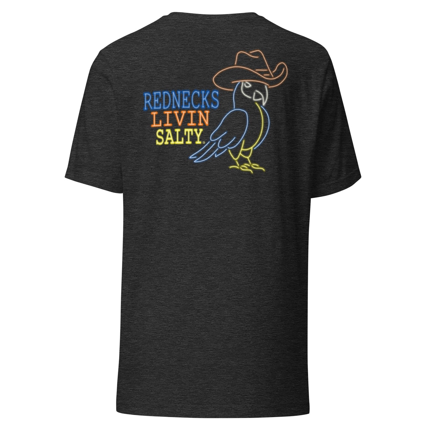 Unisex REDNECKS LIVIN SALTY Neon Parrot t-shirt