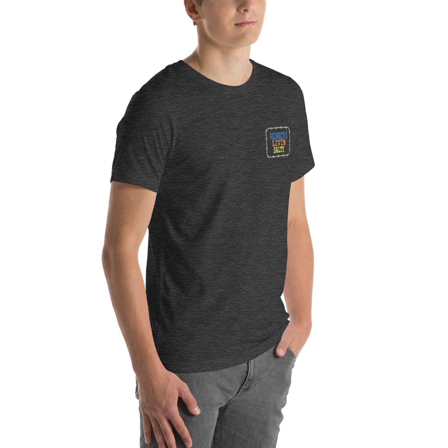 Unisex REDNECKS LIVIN SALTY Neon Parrot t-shirt