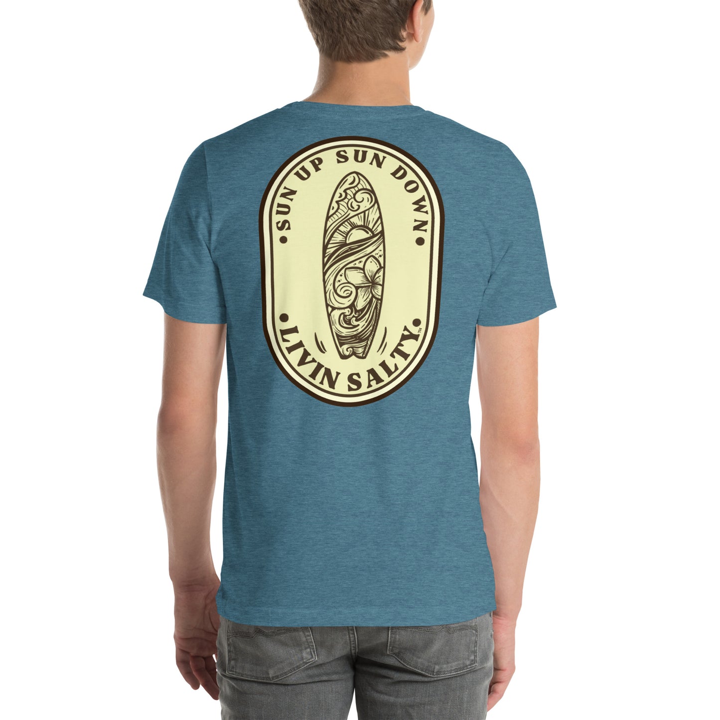 Cotton LIVIN SALTY Round Surfboard t-shirt