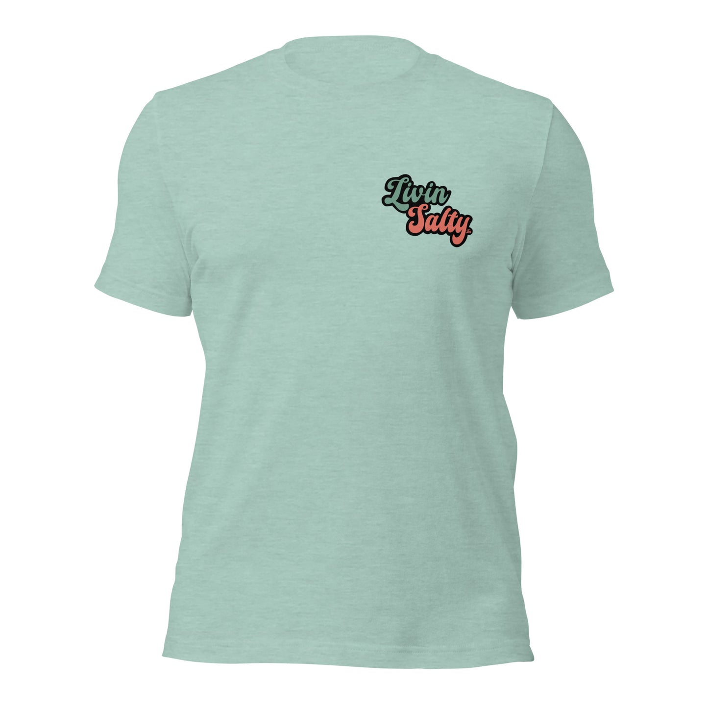 Unisex Livin Salty Jeep/Beach cotton t-shirt